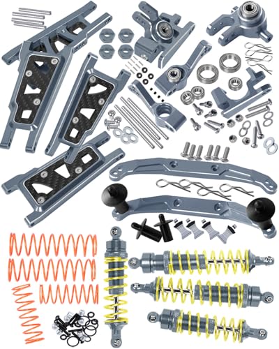RCMYou Upgrades Part for 1/10 Slash 4x4/Slash 4x4 VXL,Alloy RC Shock Absorber,Caster Block,Steering Blocks,Rear Stub Axle Carriers,Body Mounts,Suspension Arm,Titanium