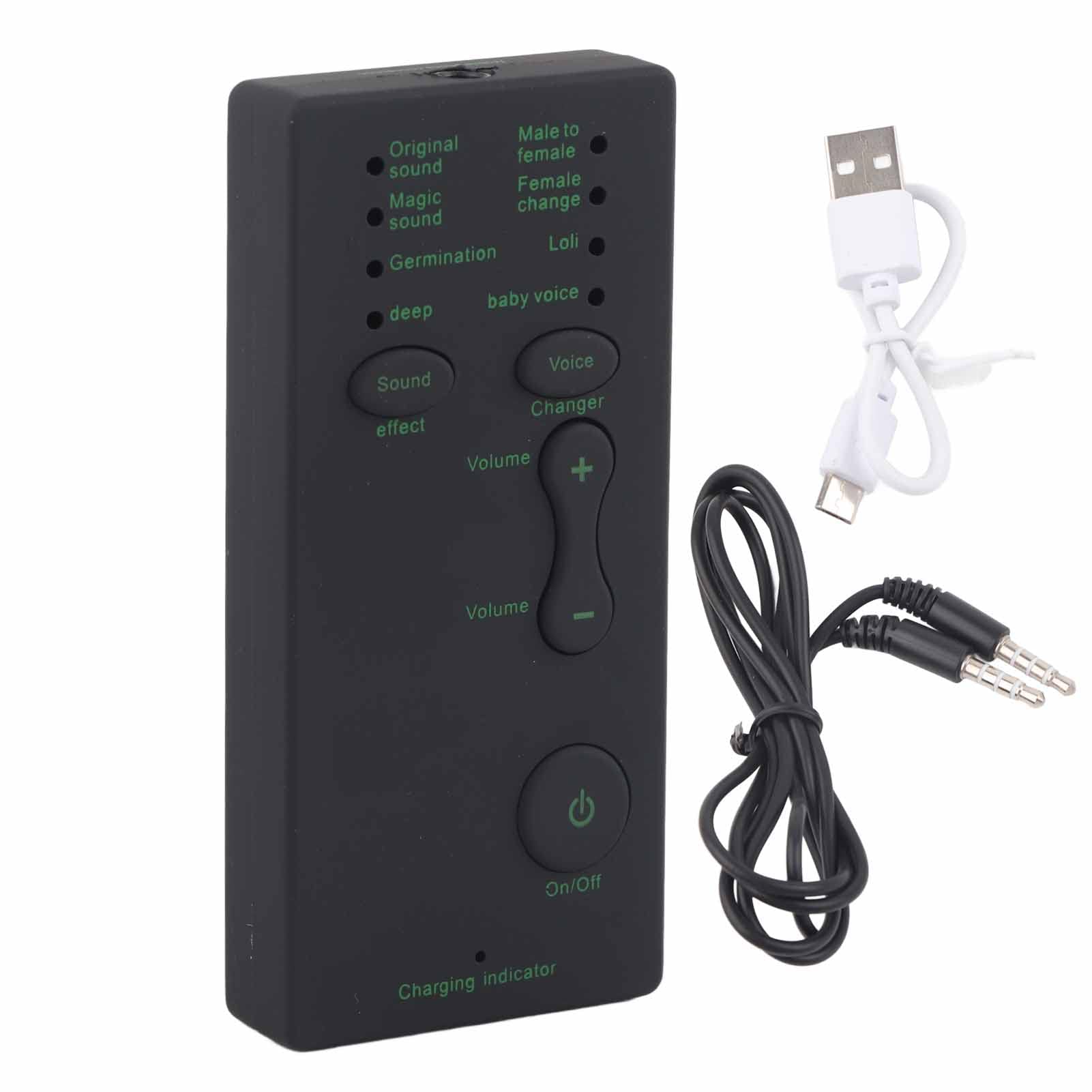 Portable Changer, Handheld Microphone Voice Changer Device Sound Effects Machine, Portable Cell Phone Mixer Board for Computers, Phones, Tablets and Gaming Device