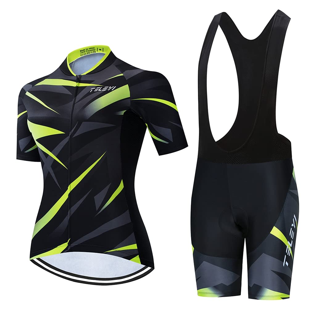 Weimostar - Set di maglia da ciclismo da donna, a maniche corte, con imbottitura in 3D, Cc6505-2a, S
