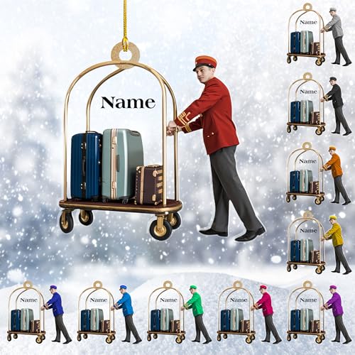 Personalized Travel Suitcase Christmas Ornaments, Luggage Acrylic Shaped 2D Flat Ornament, Luggage Bag Gifts, Adventures Ornament, 2024 Traveler Keepsake, Gifts for International Travelers (SC 7)