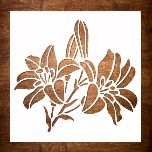 Pochoirs réutilisables peinture 6x6 po motif floral lis