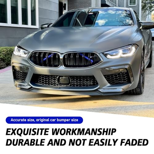 Image of ijuicy 2 PCS Front Grill Inserts Trims, Waterproof Front V Bar Brace Trim Covers, Snap-on Installation Grille Decorative Strips, Compatible with 3 /4 /5 /6 /7 Series X 1 /2 /3 /4 /5 (Blue)
