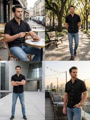 Image of Leriya Fashion Men Formal Shirts for Man Half Sleeve Polycotton Shirts