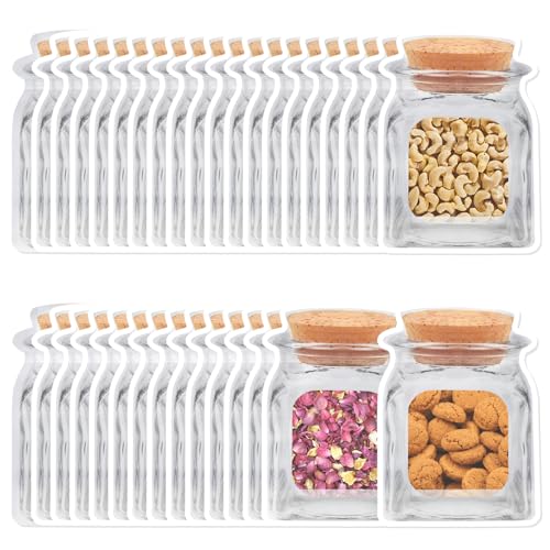 100 Pcs Reusable Mason Jar Bags - Large Food Storage Ziplock, 5.5
