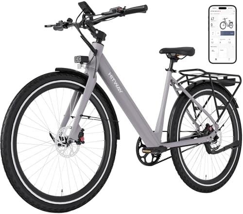 HITWAY E-Bike, Elektrofahrrad mit Drehmomentsensor & Riemenantrieb, 36V 10,4Ah Akku Elektrofahrrad, 250W Motor bis 25 km/h, 40–80 km Reichweite E-Fahrrad