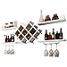 Giantex Wine Rack Wall Mounted Set of 5, Wood Wall Wine Shelf Racks with Glass Holder and Stemware Hanger, Hanging Wine Rack, Wine Storage Display Shelf for Home Bar Kitchen, White