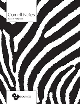 Paperback Cornell Notes: B&W Zebra Pattern Cover - Best Note Taking System for Students, Writers, Conferences. Cornell Notes Notebook. Large 8. Book