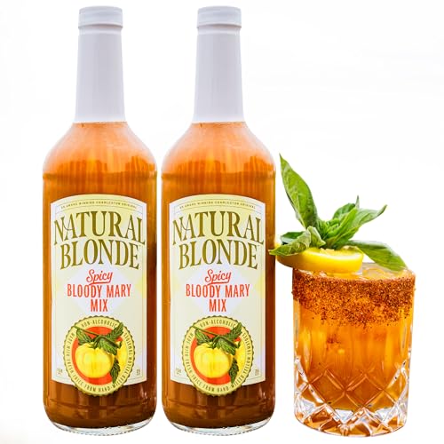 Natural Blonde Spicy Golden Bloody Mary Mix - All-Natural Cocktail Mixer with Hand-Picked Golden Tomatoes - Low Calorie, Gluten Free - 50 Fl Oz (2 Pack)