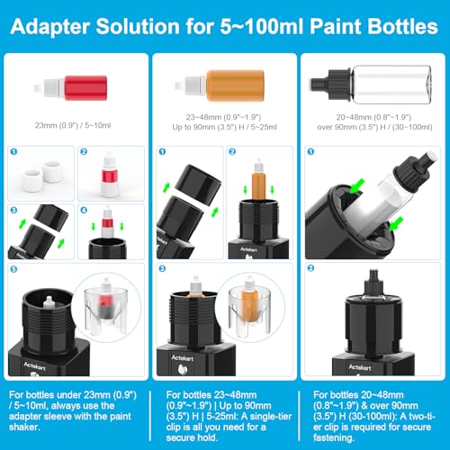 Image of Model Vortex Paint Shaker Mixer: 1-Min Auto-Stop | Auto Mixer for Model Paints, Nail Polish, Lab, Eyelash Glue | Fits 5-100ml Bottles