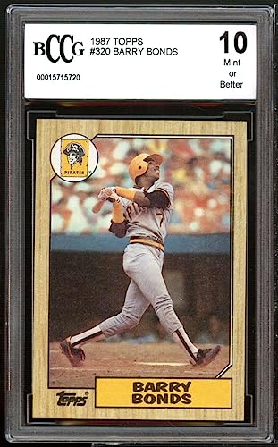1987 Topps Baseball #320 Barry Bonds Rookie Card Graded Bccg 10 #TOP2