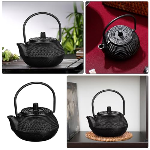 Mini tetera de hierro fundido para decorar escritorios y mesas de salón 8