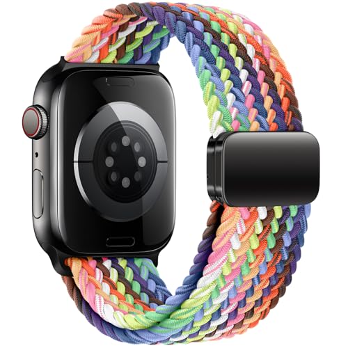 Image of Qimela Sport Loop Compatible with Apple Watch Band 38mm 40mm 41mm 42mm 44mm 45mm 46mm 49mm for Women Men,Magnetic Strap Stretchy Braided Wristband for iWatch Series 11 10 9 8 7 6 5 4 SE Ultra 3 2 1