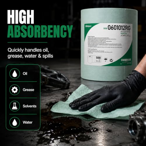 Image of AAwipes Cleanroom Wipes Roll, 10x12 inch 500 Sheets Green, Cellulose Polyester | Low-Lint, Highly Absorbent, Surface Cleaning, Lab & Industrial Applications