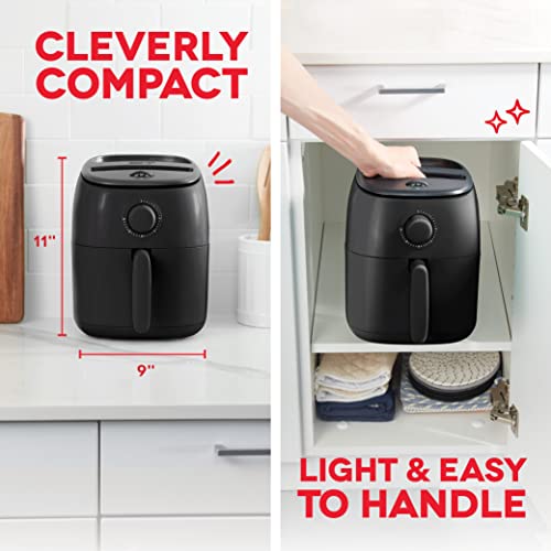 Dash Tasti-Crisp™ Electric Air Fryer Oven Cooker With Temperature Control, Non-Stick Fry Basket, Recipe Guide + Auto Shut Off Feature, 1000-Watt, 2.6Qt, Black #TOP4