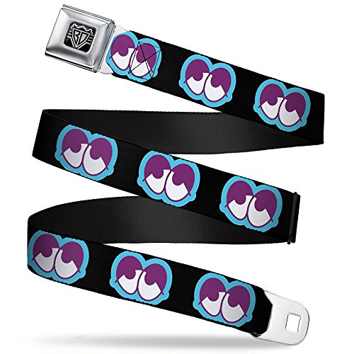 Cinturón de seguridad Dopey Eyes con hebilla metálica resistente y diseño de 1.5"