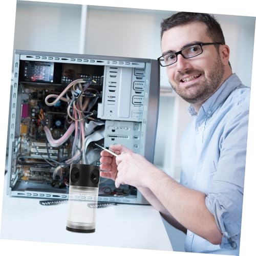 Depósito de agua cilíndrico transparente para refrigeración líquida de PC 5