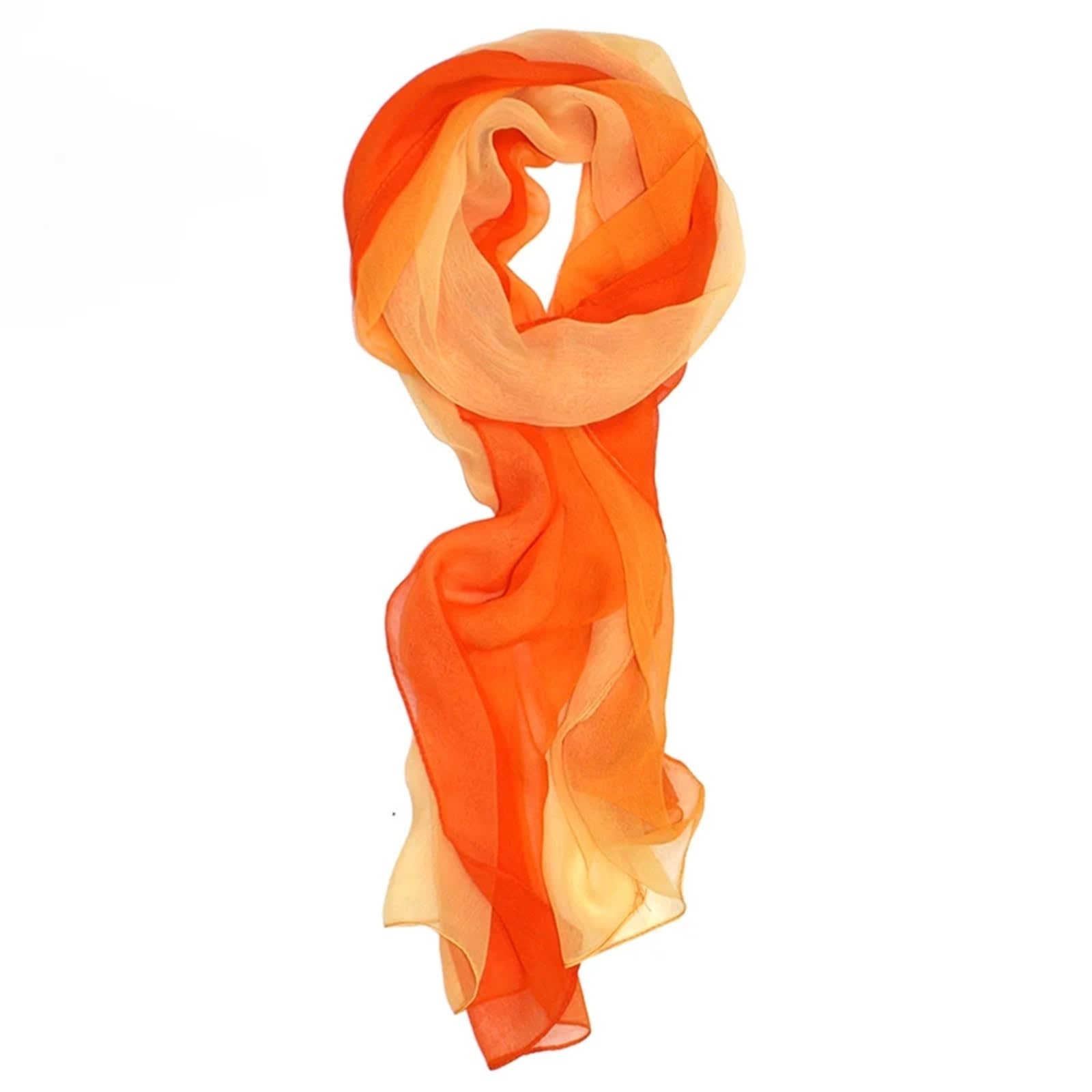 2 uds., 50x160 cm, bufanda de color degradado for mujer, chal largo de gasa de malla for mujer, bufanda elegante de tul fino for otoño y primavera Para Mujer