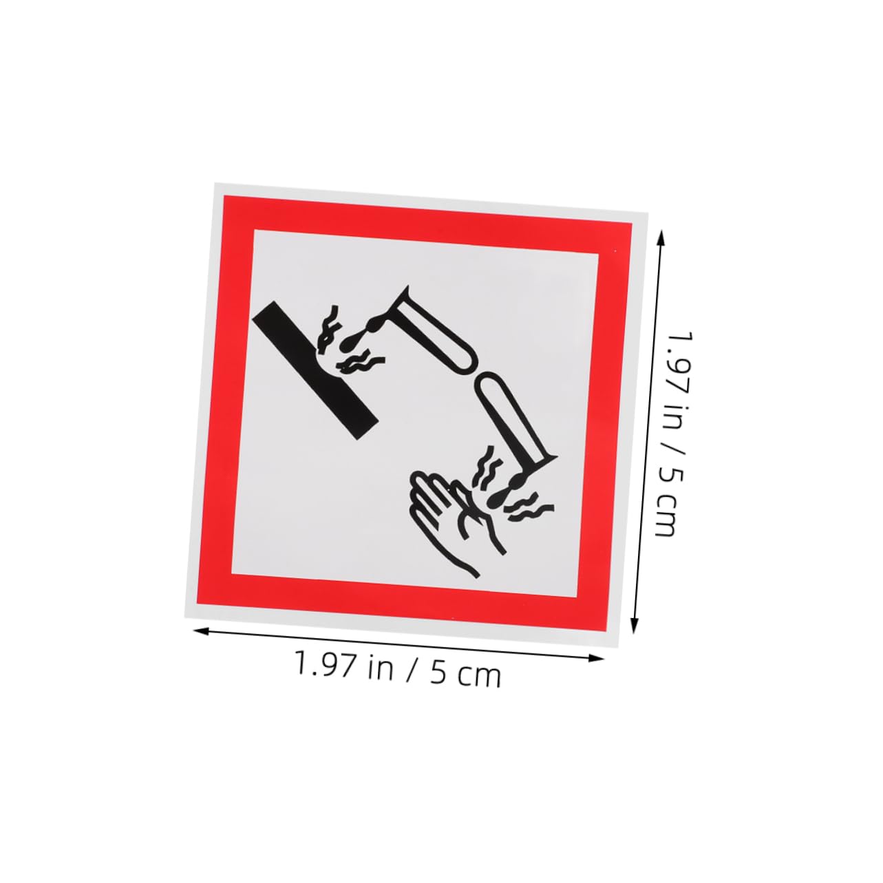 Ciieeo Corrosive Material Warning Signs 6 Self-adhesive Stickers Industrial Lab Labels Bold Markings Pvc