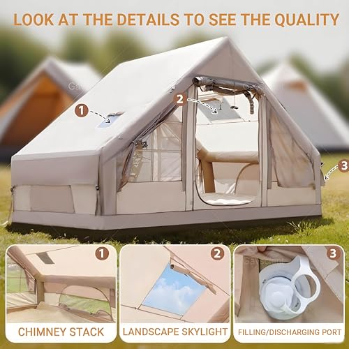 Carpa Inflable para Camping 2-8 Personas con Bomba y Dosel miniatura 7