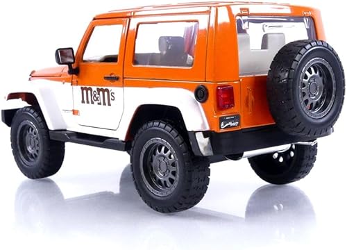 Miniatura 4 de M&M's 1:24 2007 Jeep Wrangler - Coche fundido a presión y figura naranja de 2.75 pulgadas, juguetes para niños y adultos