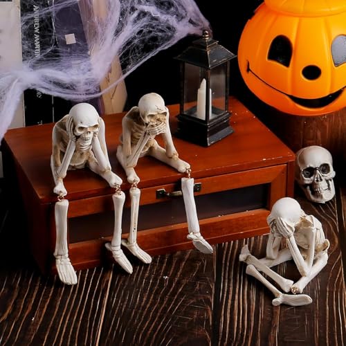 3 Figuras Decorativas de Calaveras en Resina para Halloween miniatura 6