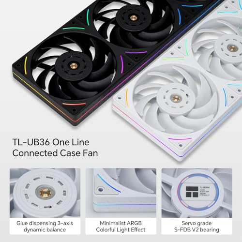 Image of Thermalright TL-UB36W 360mm Single-Frame PC Cooling Case Fans - PWM 2150 RPM Speed | ARGB Lighting | 207CFM Airflow | Single Modular Cable, for Chassis & Liquid Cooler (White)