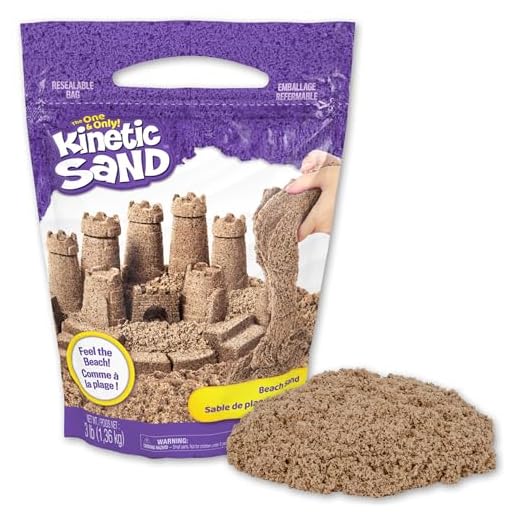 Kinetic Sand, 3lbs Beach Sand for Ages 3 and Up (Packaging My Vary)