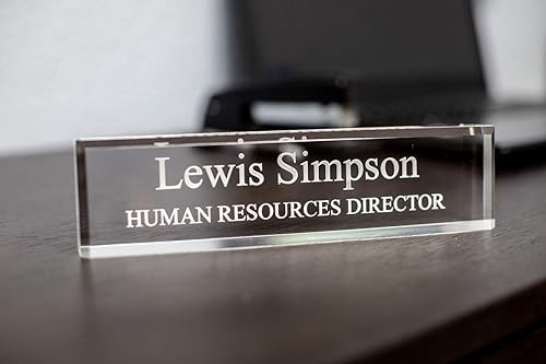 SignsByLITA - Placa de acrílico personalizada para escritorio, 2 x 8 pulgadas, accesorios de escritorio de oficina