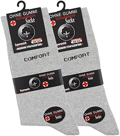 VCA 8 paar Comfort herensokken in grijs, zonder elastische tailleband, katoen met elastaan, grijs, 39-42 EU VCA 8 paar Comfort herensokken in grijs, zonder elastische tailleband, katoen met elastaan, grijs, 39-42 EU
