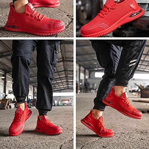 Veiligheidsschoenen Heren Dames Werkschoenen Lichtgewicht Ademende Beschermende Schoenen Sneaker met Stalen Neus Zwart… - Image 7