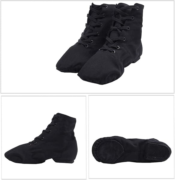 Modernes Chaussures De Danse Chaussure de Ballet Boot Semelle Souple Yoga Gymnastique Split Plate Ballet Doux Toile Chaussons pour Hommes Femmes Little Kid Lacets Filles Canvas Jazz Dance Bottes - 2
