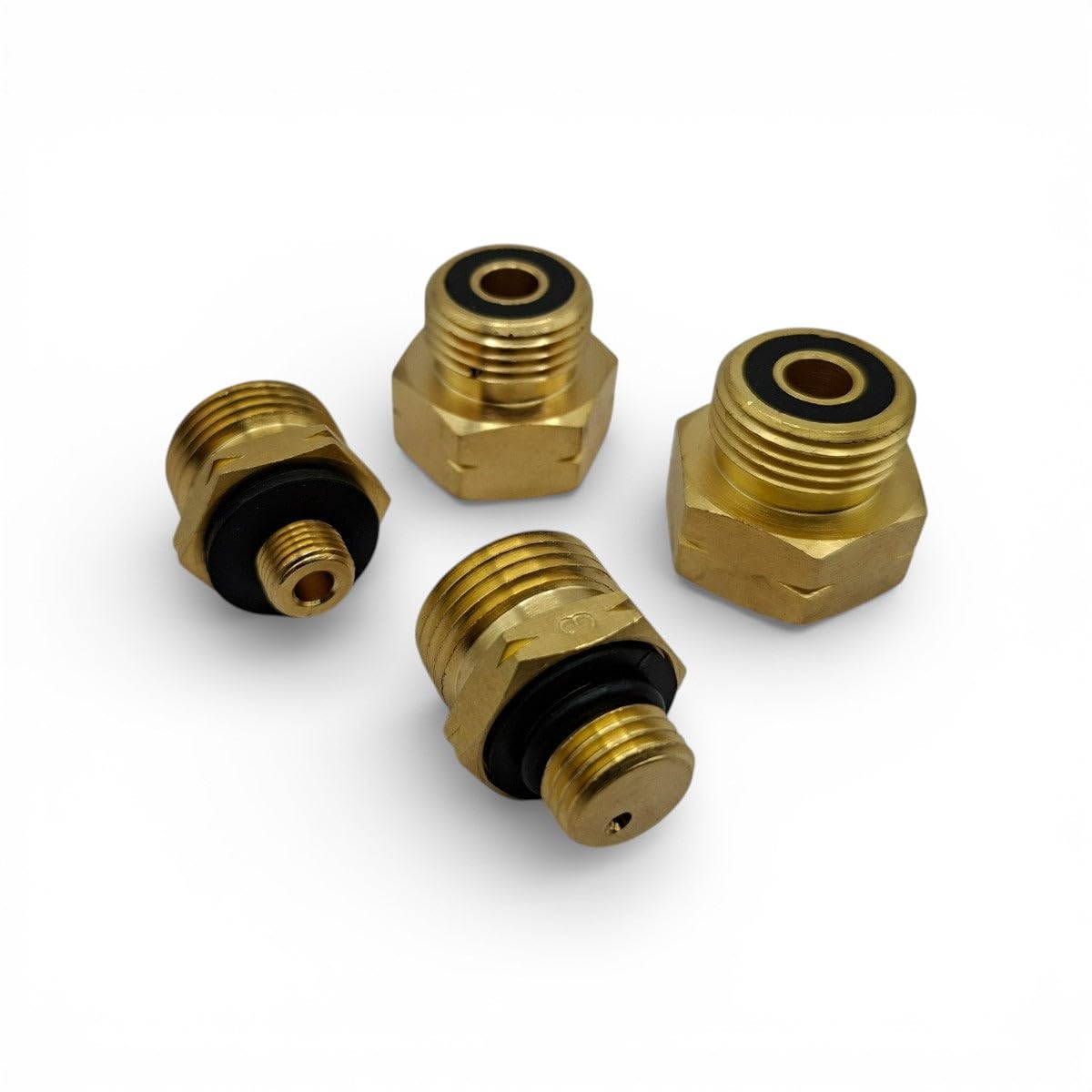 Set di adattatori per bombole di gas GPL (4 pezzi) con custodia – adattatori europei di riempimento per regolatore di pressione tedesco G.12/KLF