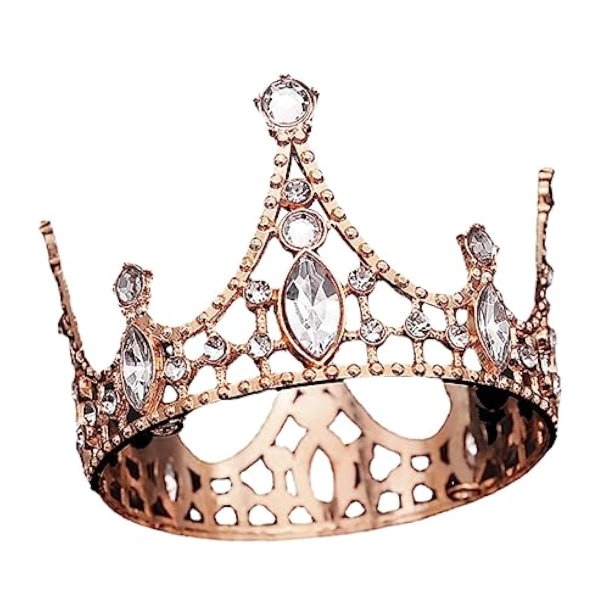 Rose Gold Modern Tiara Headpiece for Parties