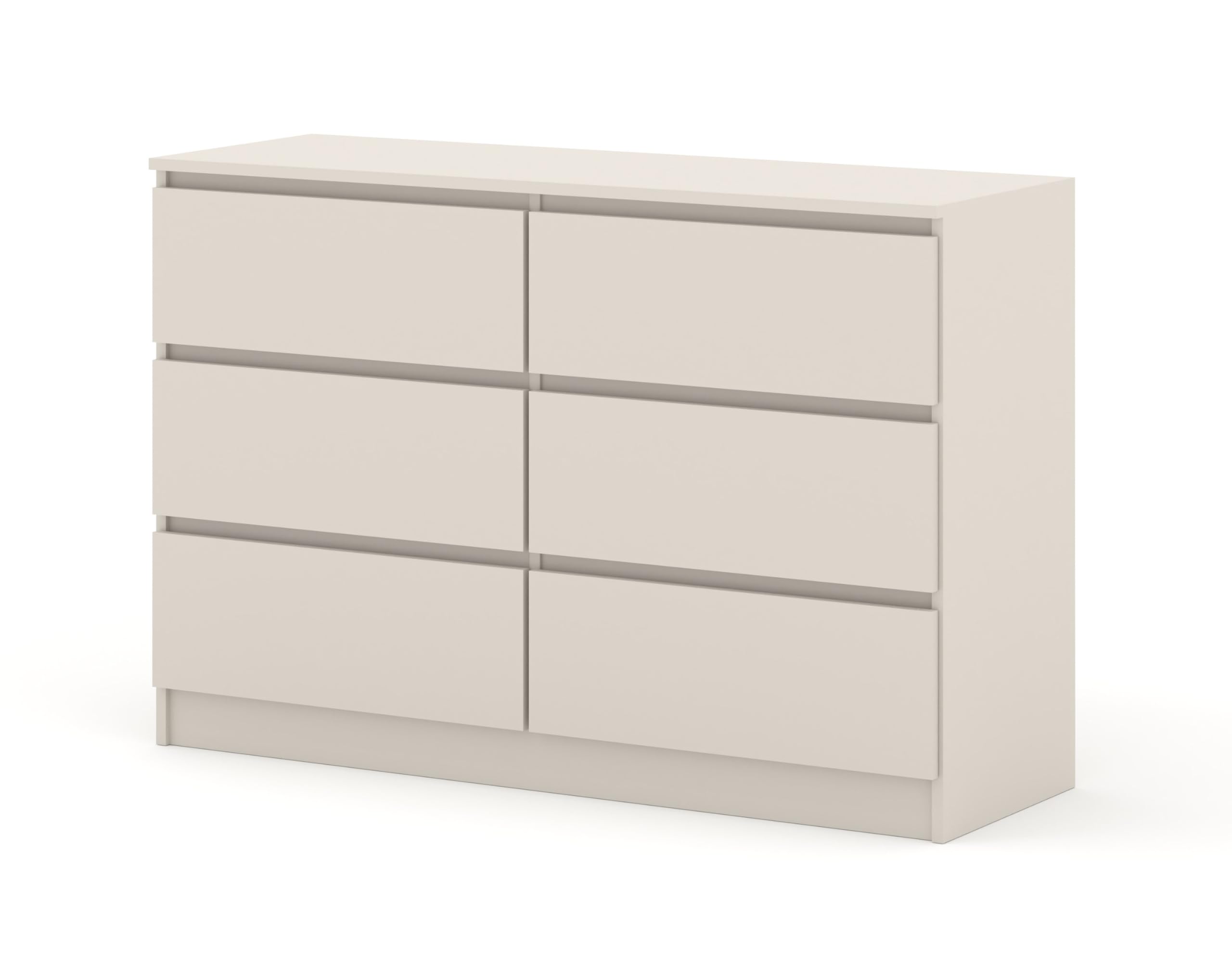 Homlando Cassettiera Maja S6, 120 x 40 x 80,5 cm, con 6 cassetti, credenza moderna senza maniglie, stabile cassettiera per corridoio, camera da letto o ufficio (cashmere)