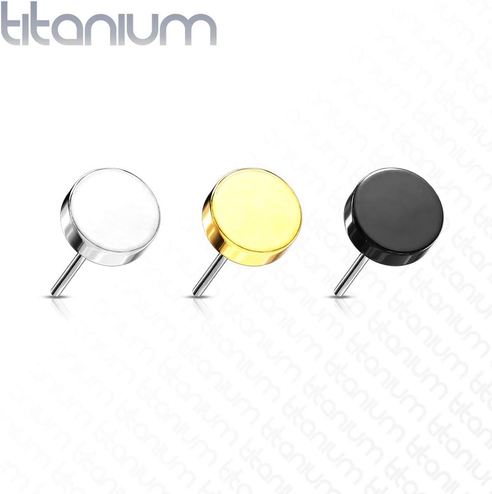 Implant Grade Titanium Threadless Push In Flat Round Tops (Choose Color)