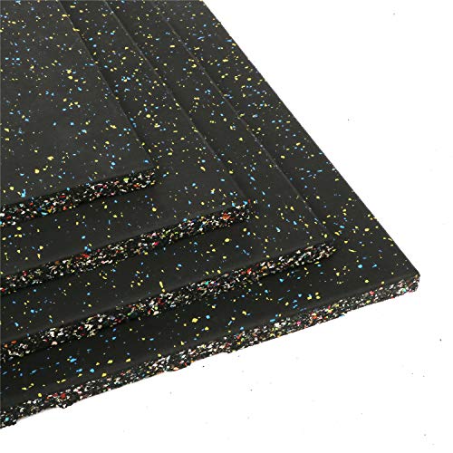 Eco-Sport Interlocking Tiles, Heavy Duty 25 mm Thick Rubber Exercise Equipment Mats with Buckles, 20″x20″ Protective Strength Training Rubber Flooring Mats for Home Gym, 4Pcs