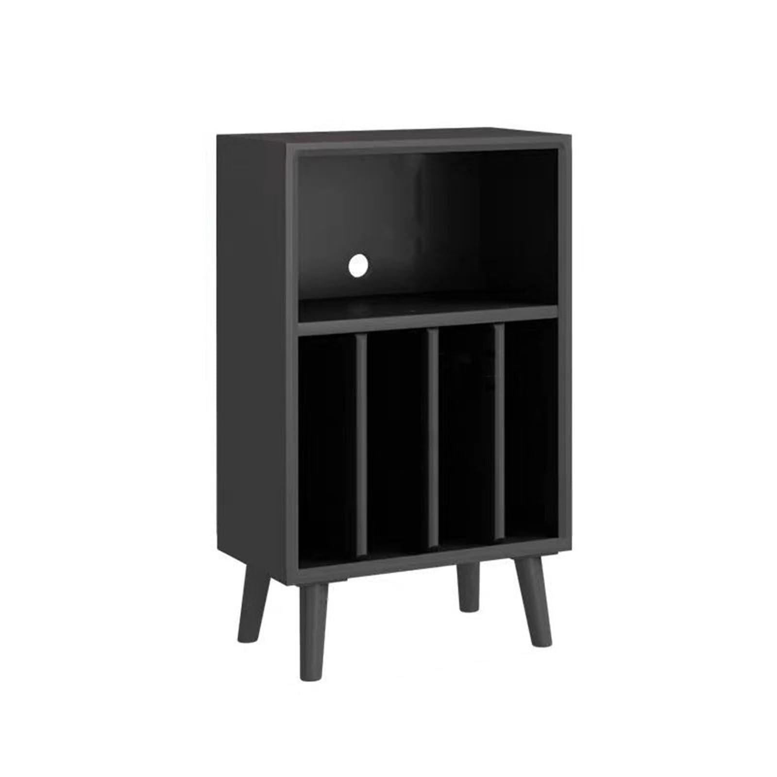 Ef2pRc8kF Record Rack Floor-standing Low Vinyl Record Storage Holder Wooden CD Display Cabinet