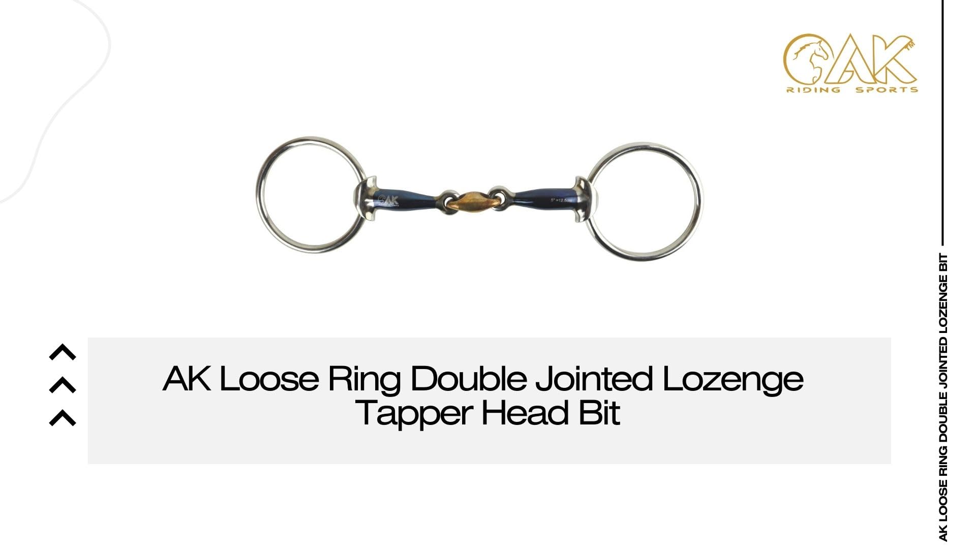 AK Mors de montar con anillo suelto y doble rotura con cabeza cónica Horse Bits AKRS-2606 (4.50'', Blue/Silver)