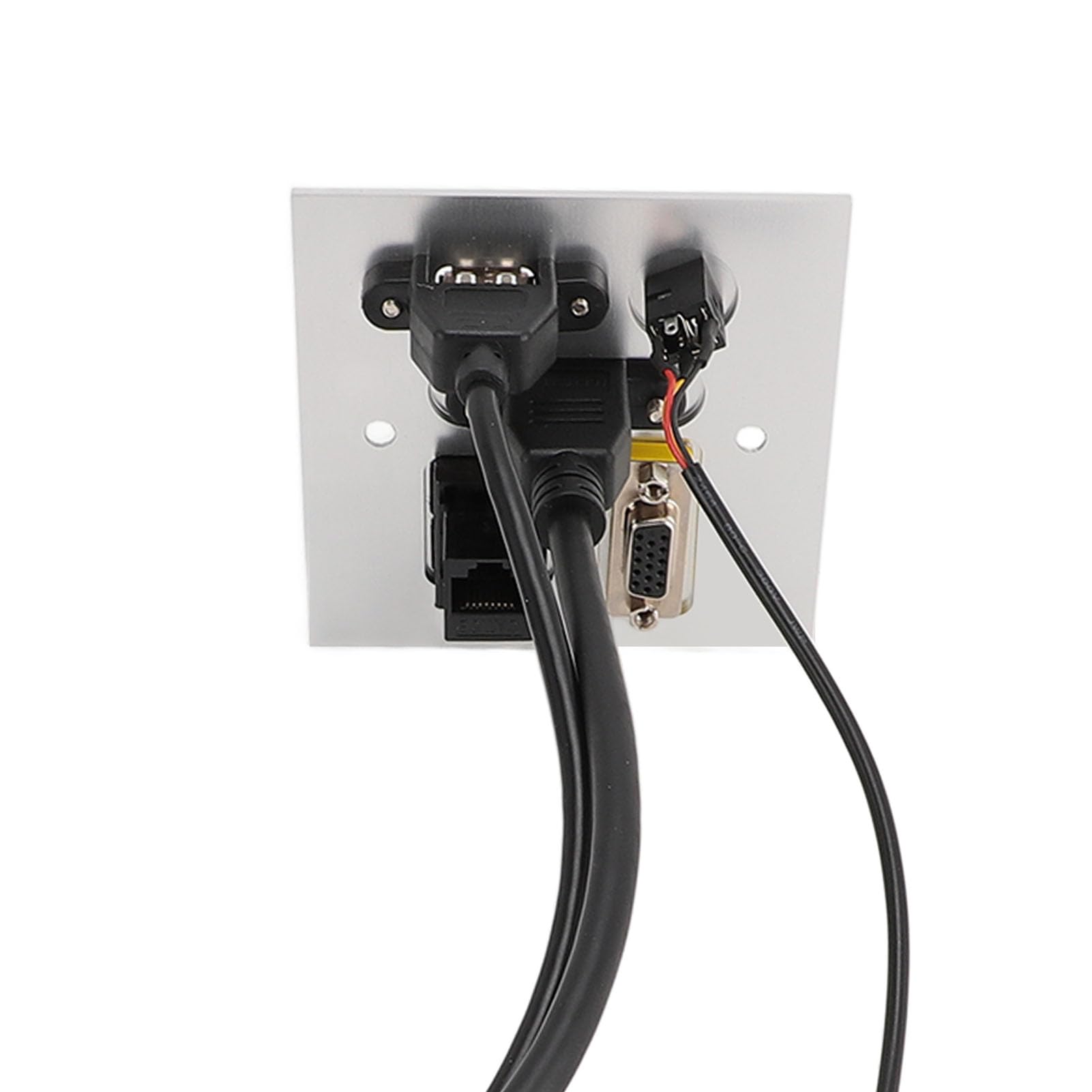 Piastra a Muro Interfaccia Multimediale USB HD VGA 3,5 Mm Audio RJ45 Piastra a Muro Ethernet di Rete, Piastra a Muro in Alluminio, Presa a Muro Video/audio/rete, Presa per