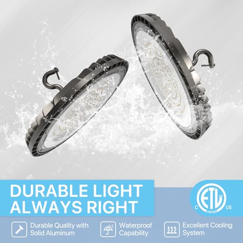 ETL Listed 150W UFO LED Workshop Lights: 4 Pack Warehouse Lighting