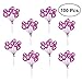Produktbild Kuchen Deko Cupcake Deko 100 Stücke Geburtstagstorte Topper Dekorative Cupcake Picks Dessert Kuchen Dekoration Topper for Geburtstagsfeier (Rosa) für Geburtstag Kinder