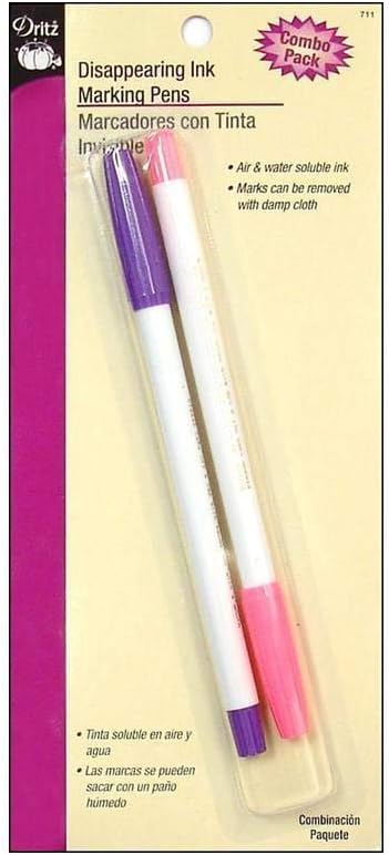 Dritz Disappearing Ink, 2 Count, Pink and Purple Marking Pens
