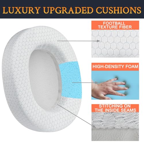 Image of SOULWIT Earpads Replacement for SteelSeries Arctis 1 /3 /5 /Arctis 7 /7+ /7P /7P+ /7X /7X+ /9 /9X /Pro /Prime(Do Not Fit Any Arctis Nova) Headset, Ear Pads Cushions with High-Density Foam (Arctis MF White) | Also for Arctis 7 /7+ /7P /7X, Arctis Pro, Arctis 9 /9X, Arctis 5 /3 /1, Arctis Prime - Ear Pads Cushions Replacement
