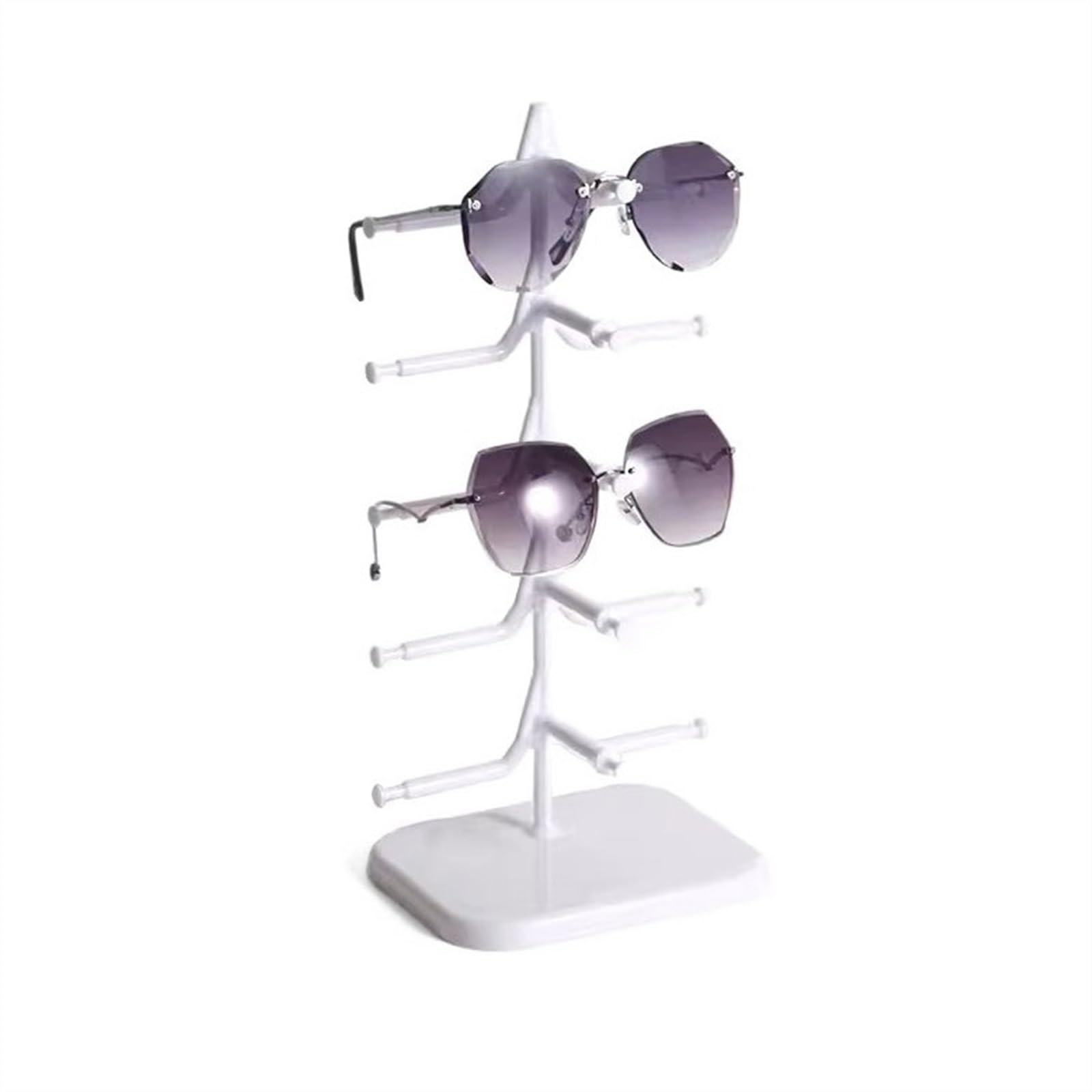 guiling-1986 Eyeglasses Display Rack Multi-layer Eyeglasses Display Stand Optical Holder Store Rack Counter Ornaments Props Organizer for Eyewear(White)