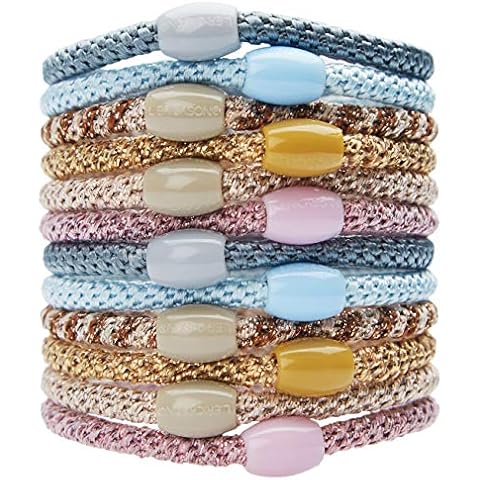 L. Erickson Narrow Grab & Go Ponytail Holder, Ballerina, Set of Twelve - Exceptionally Secure with Gentle Hold Cover