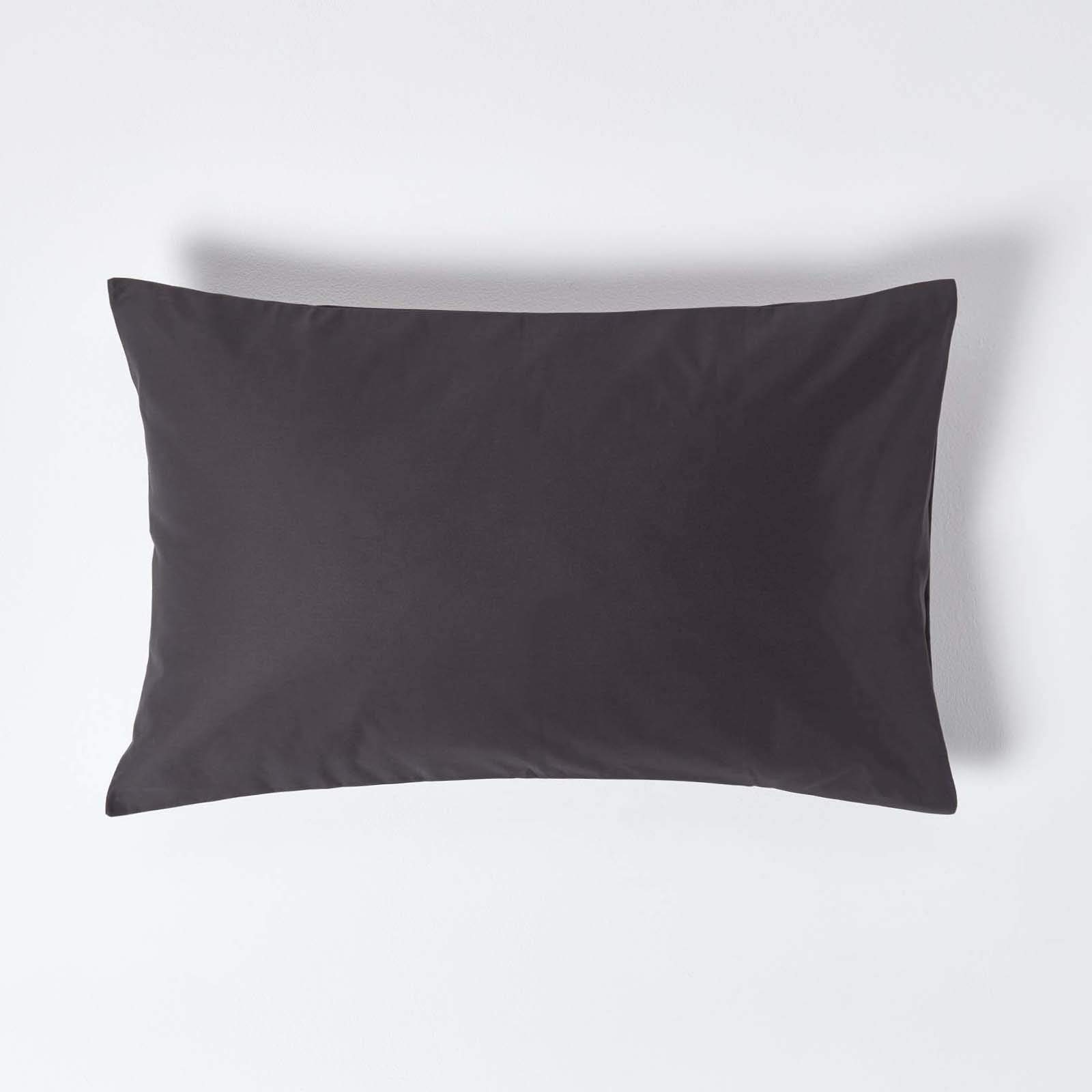 Homescapes Dark/Grey Premium 1000 Tc Egyptian Cotton Sateen Weave Housewife Pillowcase, Standard Size - Charcoal