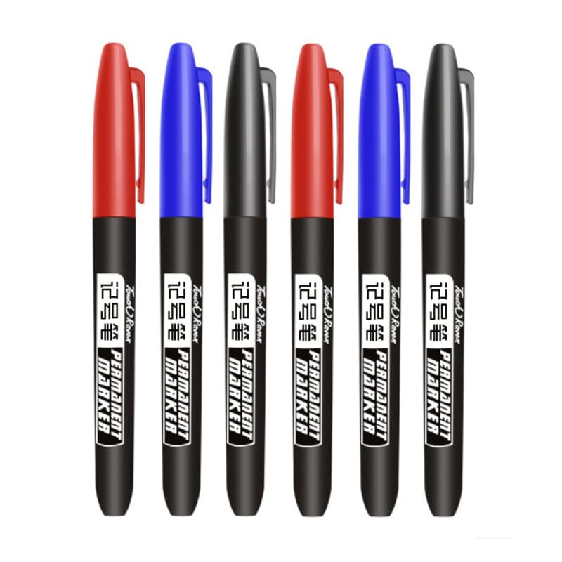 Marqueur permanent bleu anti bavure pour marquage durable sur plastique