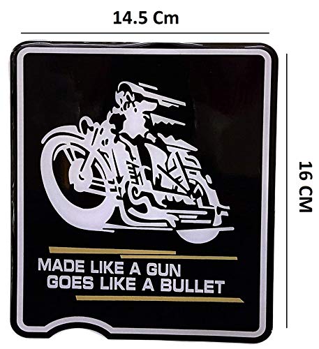 Image of Detachi 3D Emboss Tool Box & Battery Cover Bike Sticker Compatible with Classic 350 Bullet 2 PCS (Dug Dug) (Epoxy Material)