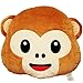 EvZ 32cm Emoji Smiley Emoticon Brown Round Cushion Stuffed Plush Soft Pillow