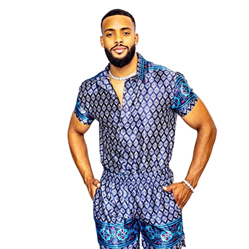 Ensemble en soie pour homme Kayib Shop un pyjama luxe motif baroque